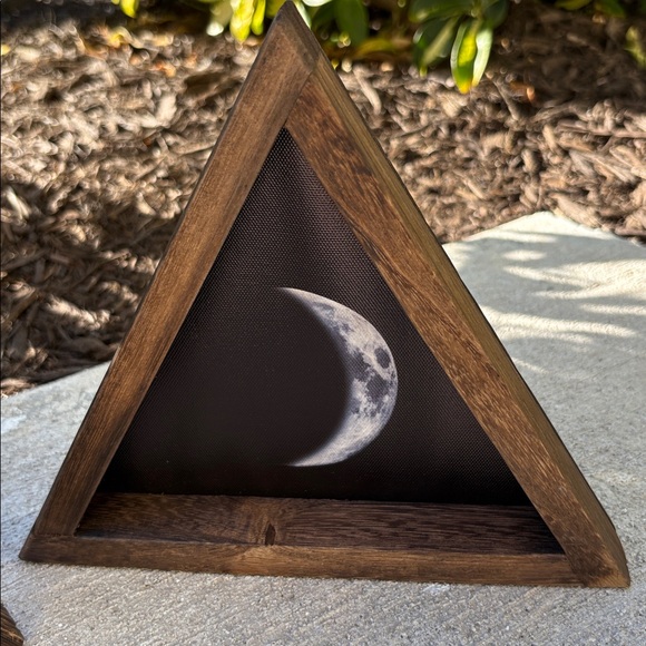 Wooden Triangle Moon Phase Decor set of 3 - Picture 5 of 10